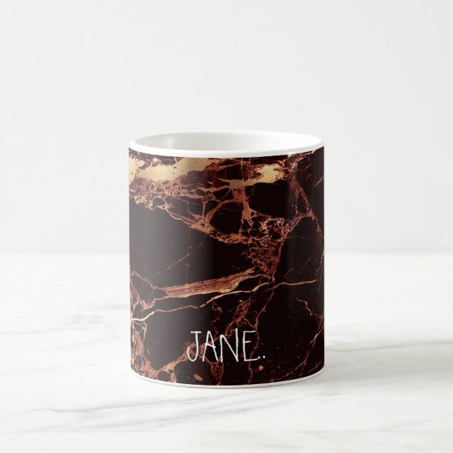 PixDezines MASALA RED MARBLE FAUX GULD VEINS Kaffemugg (Center)