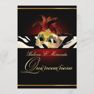 PixDezines maskerad/Quincenera/Zebra/DIY färg!! Inbjudningar