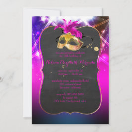 PixDezines Masquerad/Quince/Laser Ljus Inbjudningar