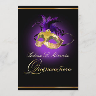 PixDezines Masquerade/lila/DIY färg!! Inbjudningar