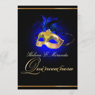 PixDezines Masquerade/Royal Blue/Gör-det-själv-fär Inbjudningar