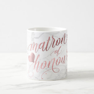 PixDezines Matron of Honor/Faux Ro Guld+Marble Kaffemugg