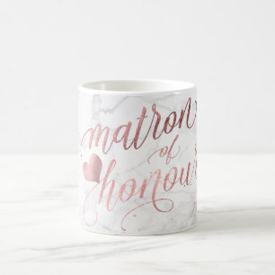 PixDezines Matron of Honour/Falsk Rosa Guld+Marmor Kaffemugg