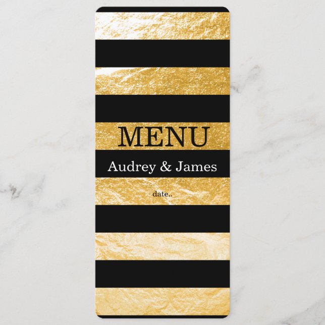 PixDezines Menu Black Rand / Faux Guld Meny (Framsida)