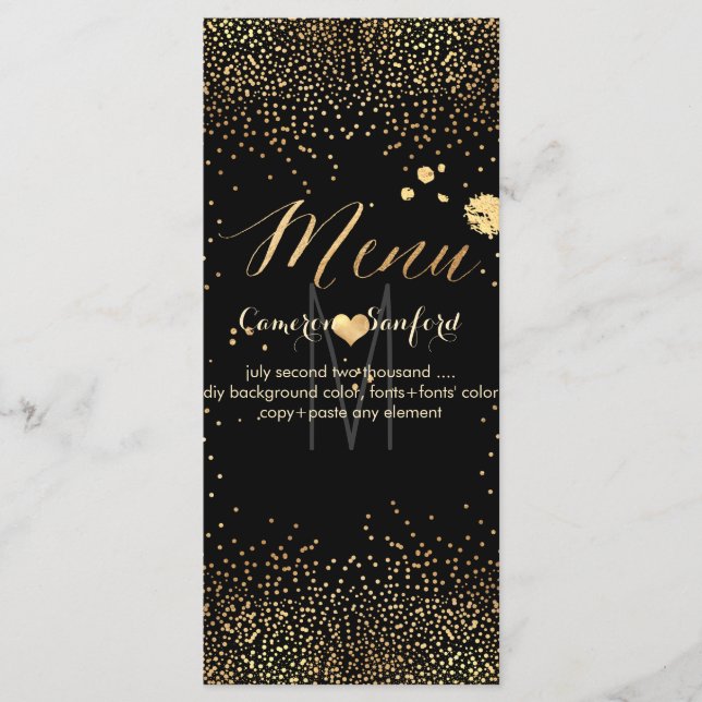 PixDezines Menu Champagne Bubbles/Rack-kort Meny (Framsida)