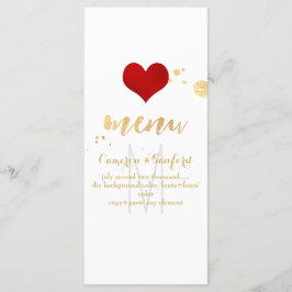 PixDezines Menu DIY Färg/Big Red Heart Meny