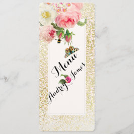 PixDezines Menu Faux Guld Specks/rosor Meny