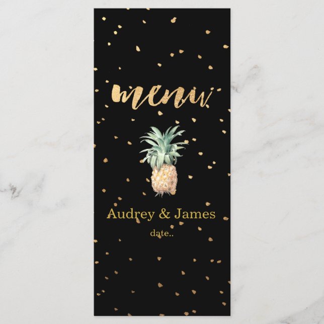 PixDezines Menu/Pineapples/Guld Specks/DIY Bckgran Meny (Framsida)