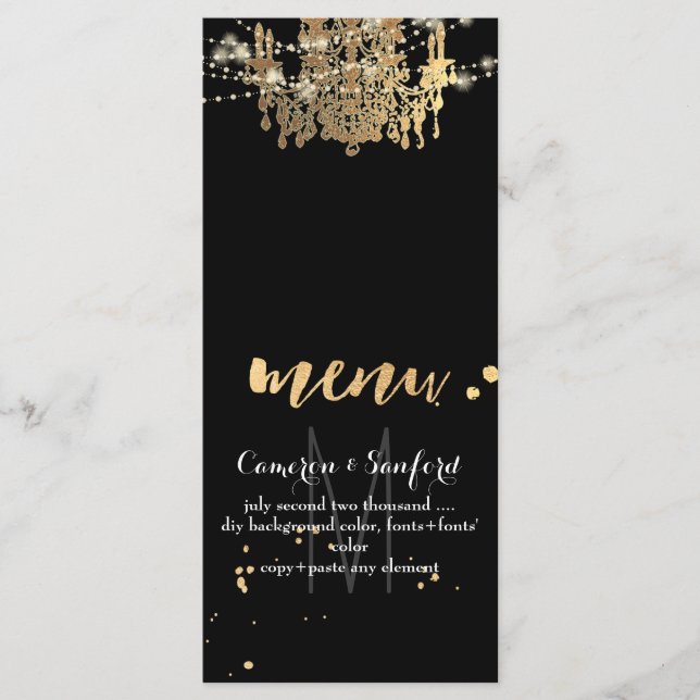 PixDezines-menychandelier/ljussträngar Meny (Framsida)