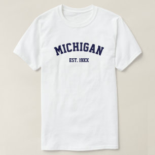 PixDezines MICHIGAN/DIY TEXT+FÄRG/CAPRI BLUE Tee Shirt