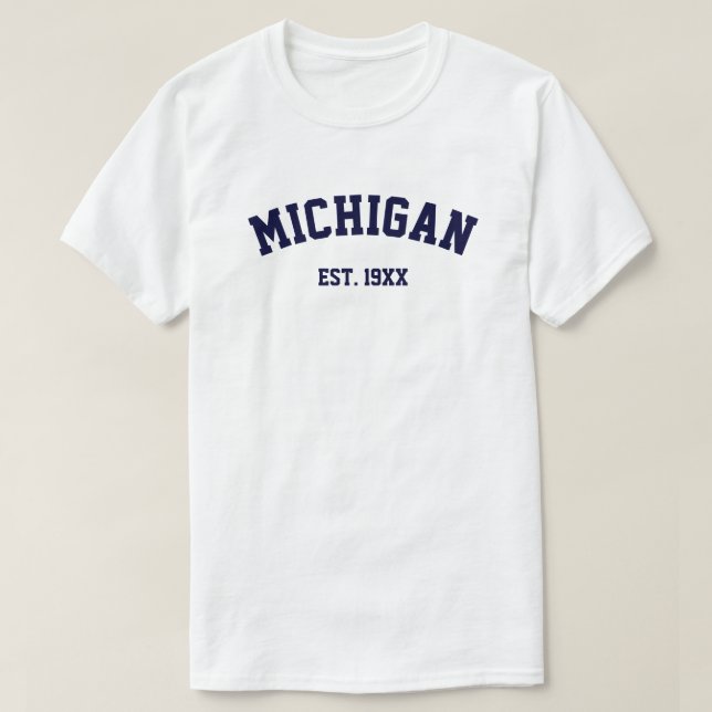 PixDezines MICHIGAN/DIY TEXT+FÄRG/CAPRI BLUE Tee Shirt (Design framsida)