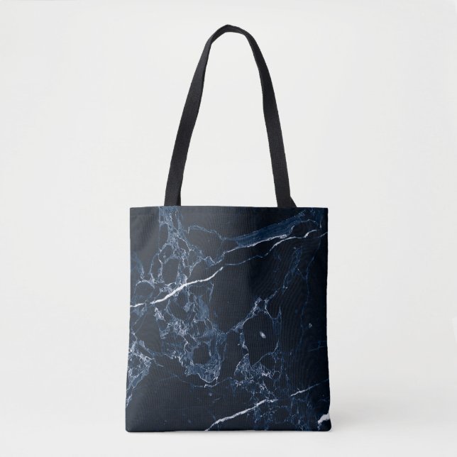 PixDezines MIDNIGHT BLUE MARBLE Tygkasse (Framsida)