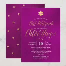 PixDezines Minimalist Fuschia Mitzvah, Script Inbjudningar