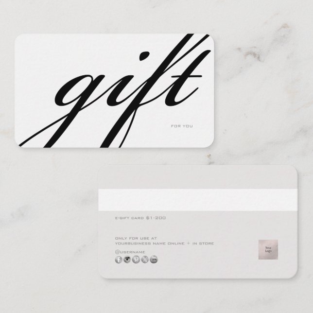 PixDezines Minimalistisk E-presentkort DIY färg Visitkort (Fram/baksida)