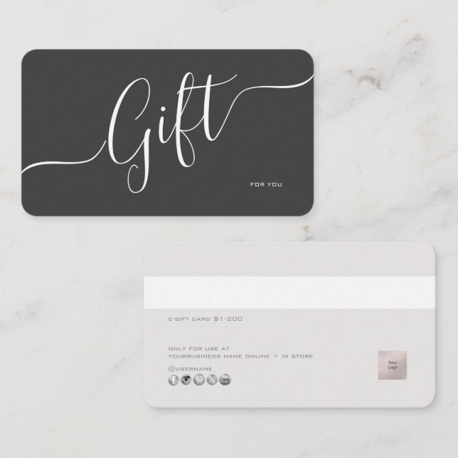 PixDezines Minimalistisk E-presentkort Visitkort (Fram/baksida)