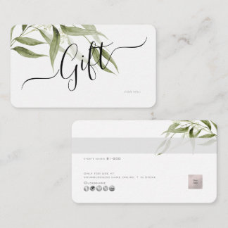 PixDezines Minimalistisk Eucalyptus E-presentkort Visitkort
