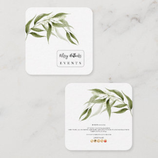 PixDezines Minimalistisk grönska Eukalyptus Fyrkantigt Visitkort