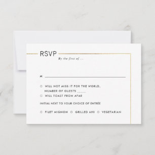 PixDezines Minimalistisk RSVP Falsk Guldram Inbjudningar