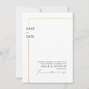 PixDezines Minimalistisk Typografi Falskt Guld Ram Inbjudningar