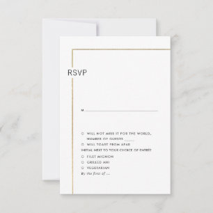 PixDezines Minimalistiskt RSVP Falskt Guldram Inbjudningar