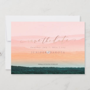 PixDezines Misty Mountain Range Ombre Ro Inbjudningar