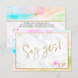 PixDezines Mitzvah ✡ Abstrakt H2 Pastel Wave OSA Kort
