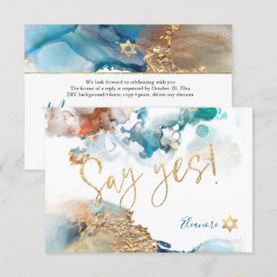 PixDezines Mitzvah ✡ H2 Galaxy Abstrakt Teal Rust OSA Kort