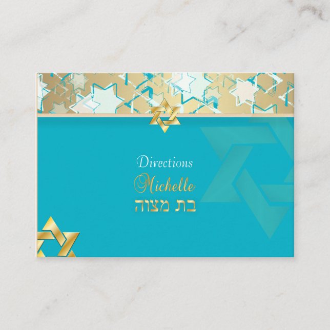 PixDezines mitzvah-riktningskort/grymge stjärnor Tilläggskort (Framsida)