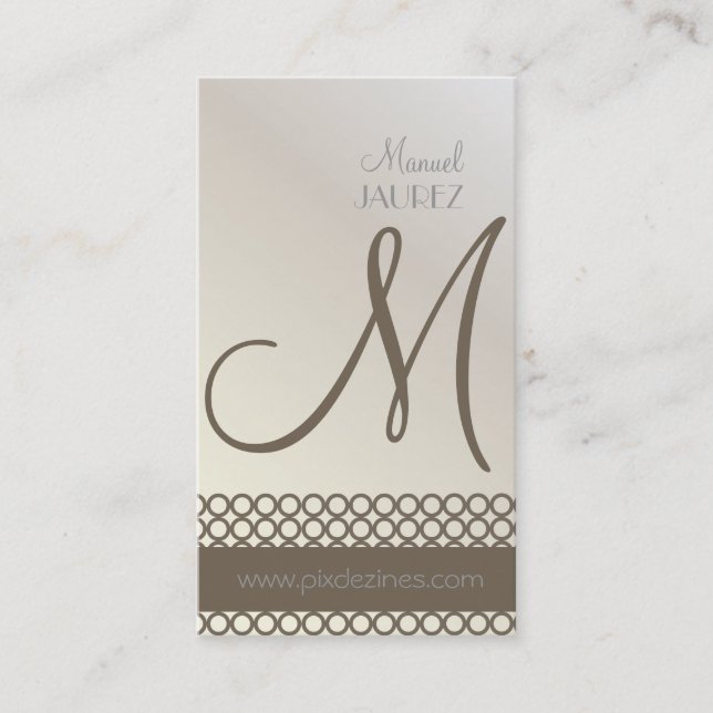 PixDezines, Mod Ringar, monogram Visitkort (Framsida)