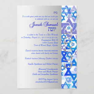 PixDezines mod stjärna bar mitzvah Inbjudningar