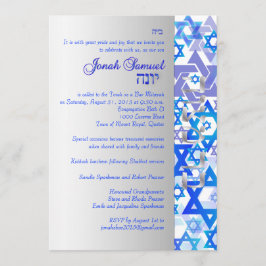 PixDezines-mod stjärnor/Pub Mitzvah/blue/silver Inbjudningar