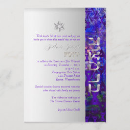 PixDezines-mod stjärnor/Pub Mitzvah/violet/silver Inbjudningar