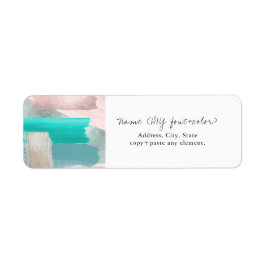 PixDezines Modern Art Watercolor Aqua  Returadress Etikett