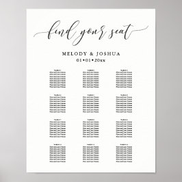 PixDezines Modern Calligraphy Font, Sittplatskarta Poster