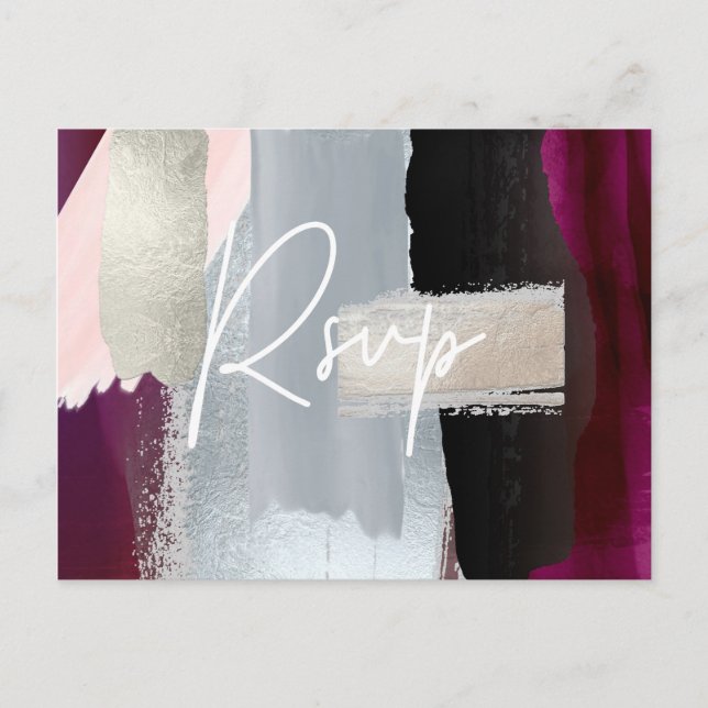 PixDezines Modern Dahlia Red OSA w/Meal Choice Inbjudan Vykort (Framsida)