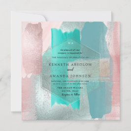 PixDezines Modern Watercolor Aqua Teal  Sage Inbjudningar