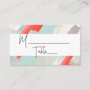 PixDezines Modern Watercolor Coral PlaceCard Placeringskort