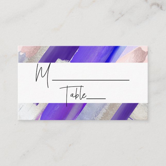 PixDezines Modern Watercolor Lila PlaceCard Placeringskort (Framsida)