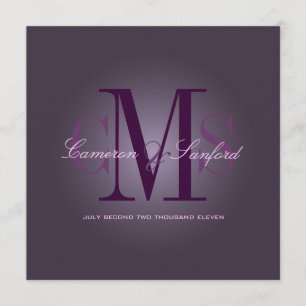 PixDezines Modernt + klassiskt/plommon Inbjudningar