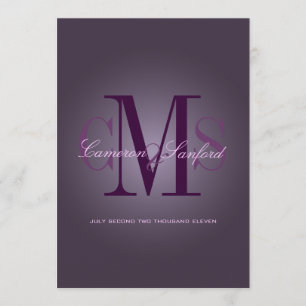 PixDezines Modernt + klassiskt/plommon Inbjudningar