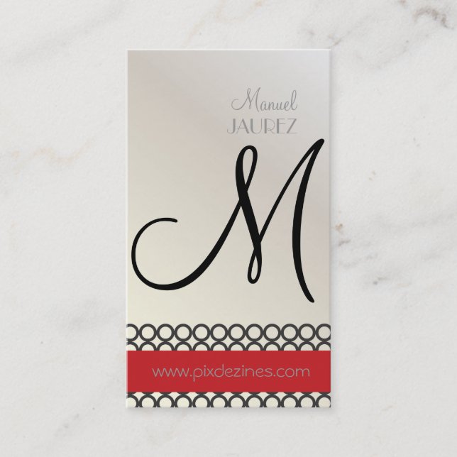 PixDezines Modringar, monogram Visitkort (Framsida)