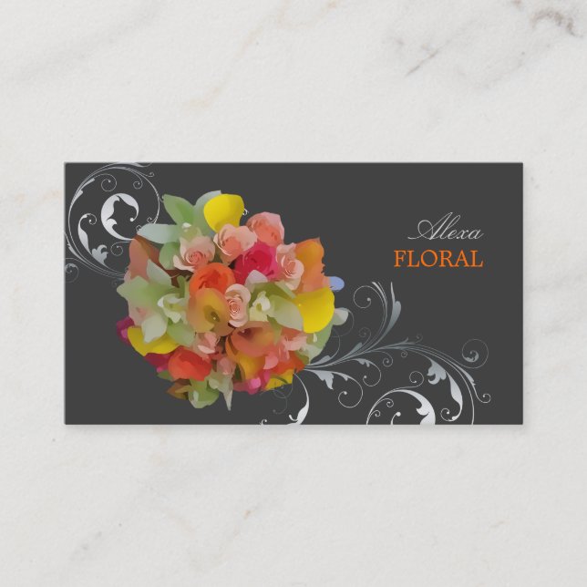 PixDezines Möhippa Bouquet, florists/diy färg Visitkort (Framsida)