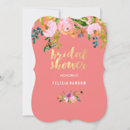 PixDezines-möhippa för blommigt/DIY-korallplats Inbjudningar