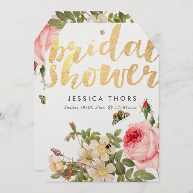 PixDezines Möhippa Ro Garden/DIY Bckgrej Inbjudningar (Fram/baksida)