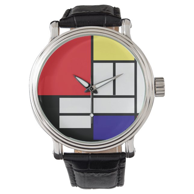 PixDezines Mondrian Art Armbandsur (Framsida)