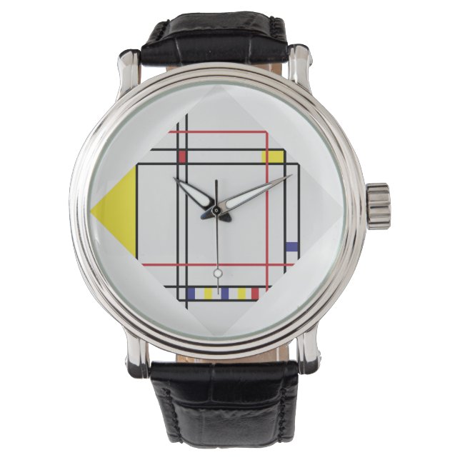 PixDezines Mondrian Art Armbandsur (Framsida)