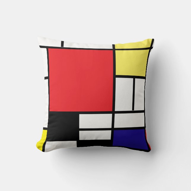 PixDezines Mondrian Arts 2/dyy bakgrund Kudde (Framsida)