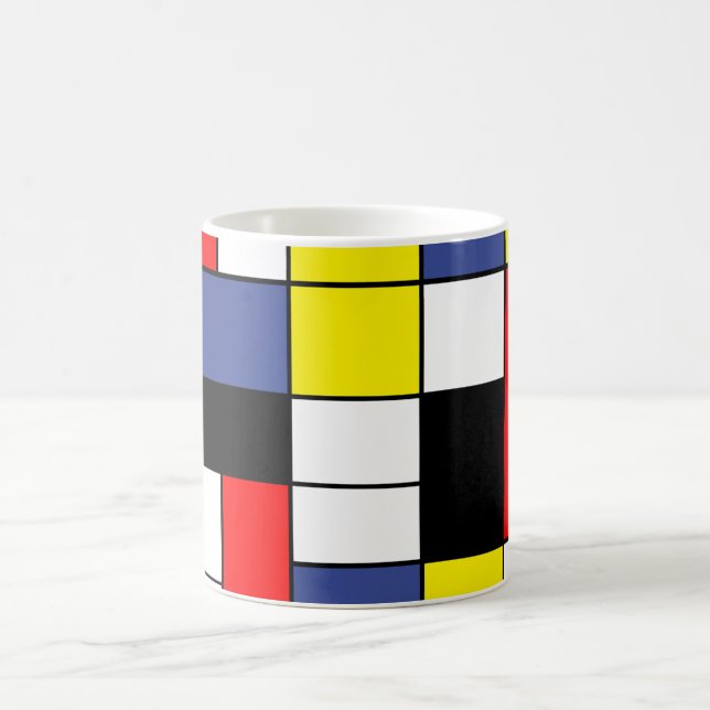 PixDezines Mondrian, minimalistisk Kaffemugg (Center)