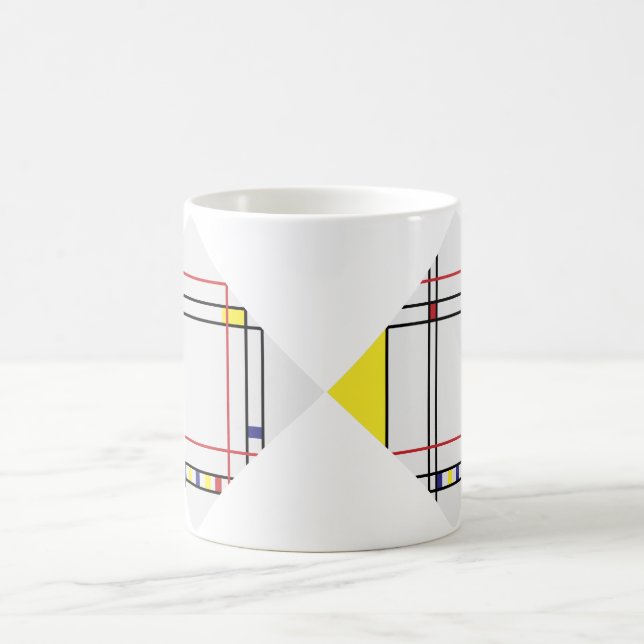PixDezines Mondrian, Minimalistisk Kaffemugg (Center)