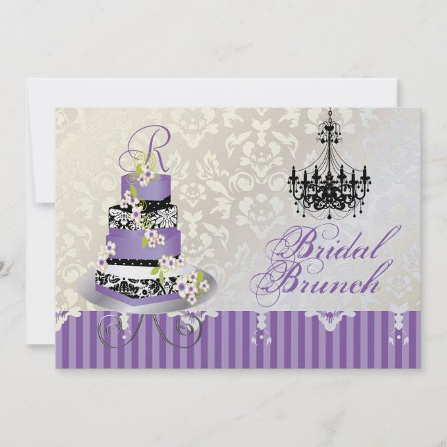PixDezines monogram bröllop, lavendel bröllopstårt (Framsida)